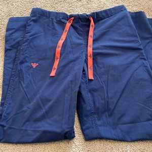 Navy/pink Med Couture scrub pants